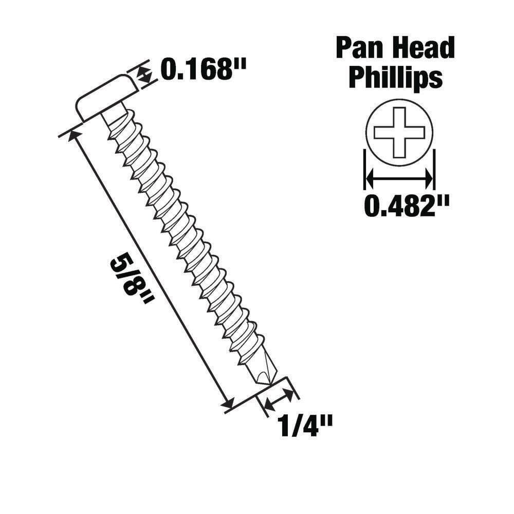 Everbilt #14 5/8 in. Phillips Pan-Head-Self-Drilling Sheet Metal Screwss (2-Pack) (3)
