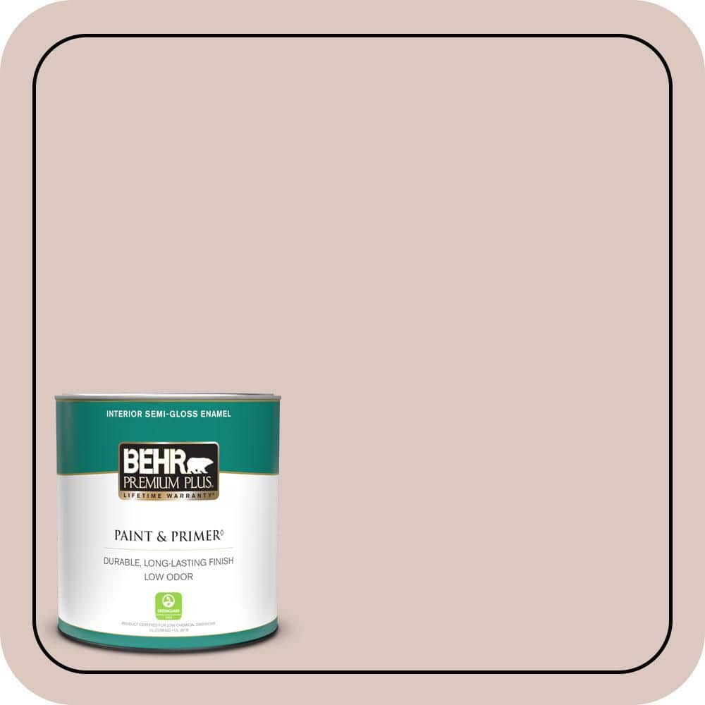 BEHR PREMIUM PLUS 1 qt. #N160-2 Malted Semi-Gloss Enamel Low Odor Interior Paint & Primer
