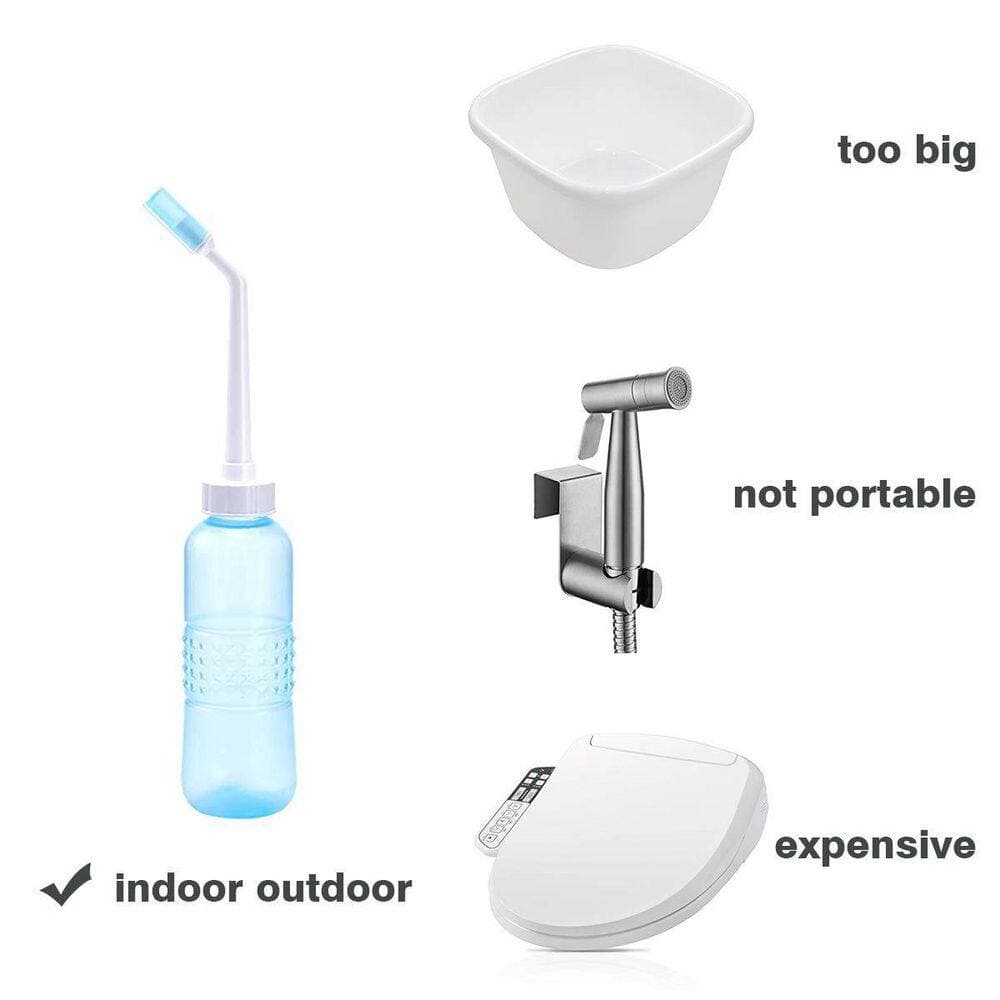 Anqtovp Portable Bidet Attachment Bidet Bottle Sprayer with 560 ML Capacity, Extra Long Retractable Nozzle Included (3)