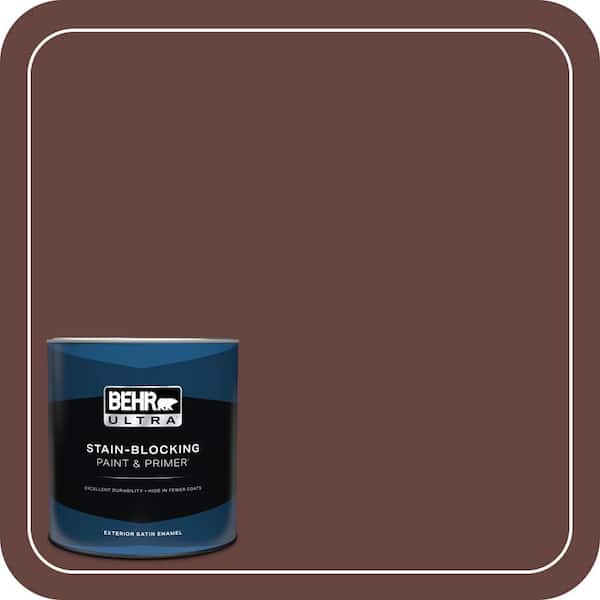 BEHR ULTRA 1 qt. #S-G-730 Tawny Port Satin Enamel Exterior Paint & Primer (2)