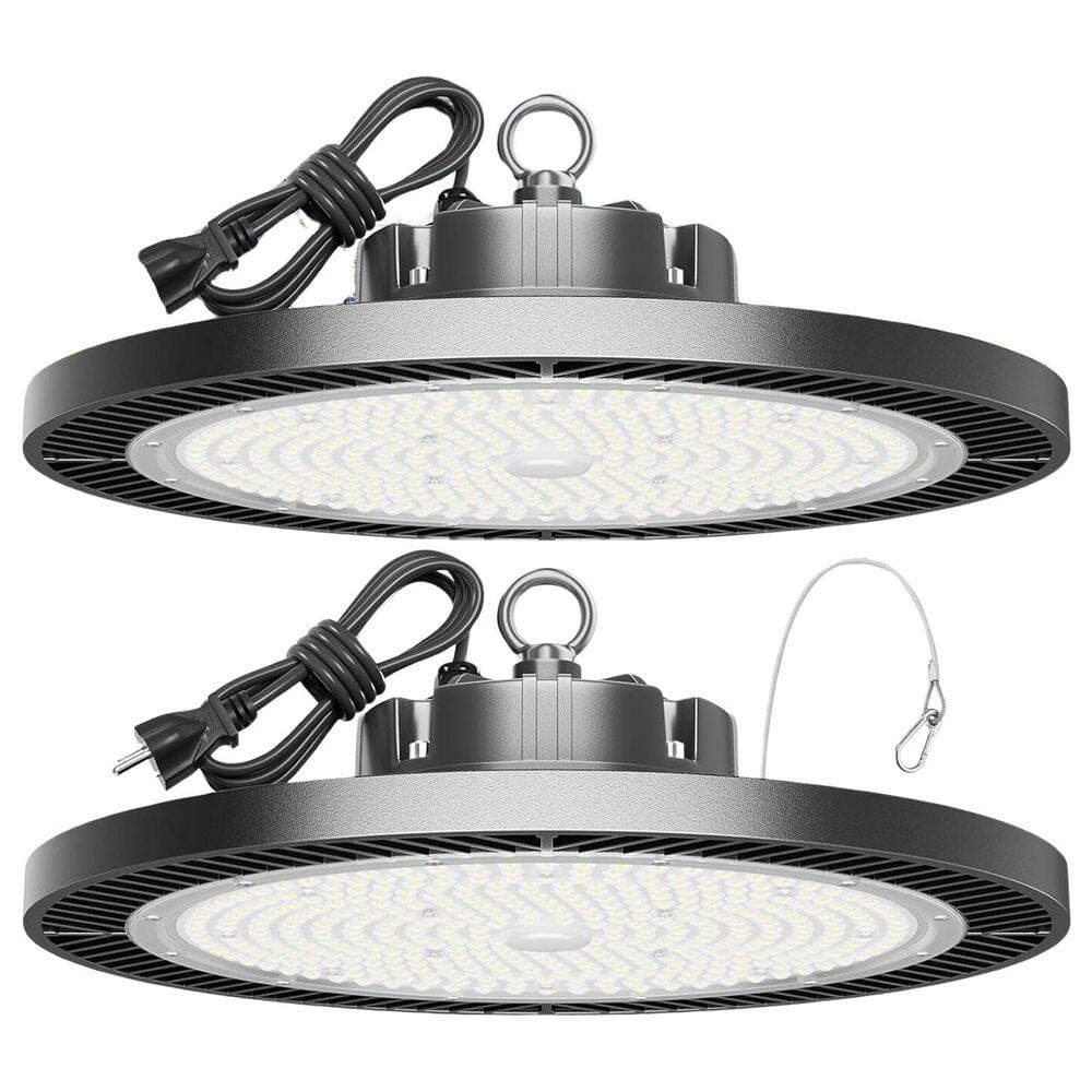 Lukyamzn 250W 35000 LM LED High Bay Work Light AC100-277V Super Bright Durable Commercial Lighting 5000K Easy Install 2-Pack (1)