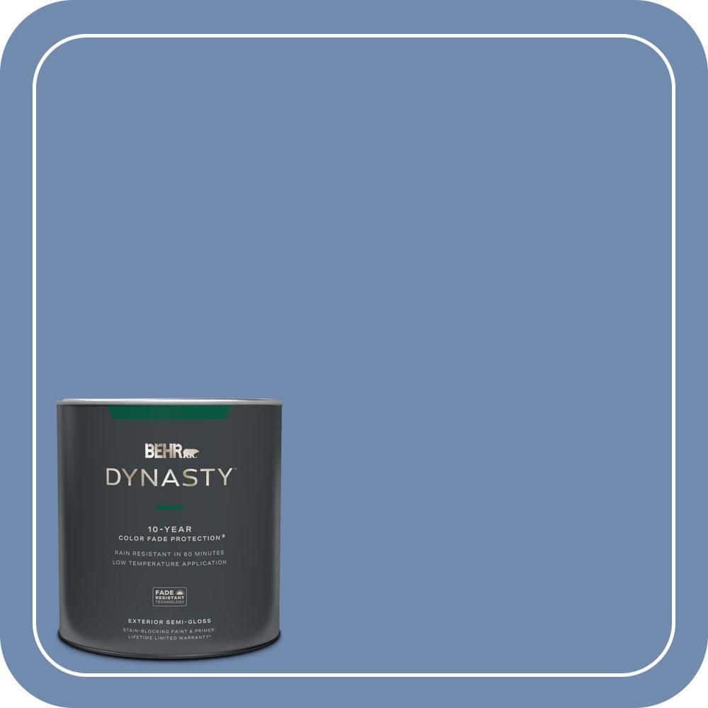 BEHR DYNASTY 1 qt. #590D-5 Windsurf Blue Semi-Gloss Enamel Exterior Stain-Blocking Paint & Primer