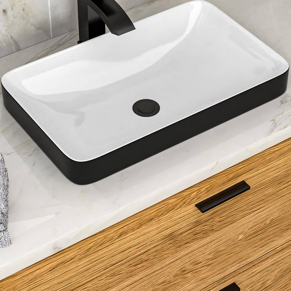 Coporesell 19 in. x 12 in. Drop-In Bathroom Sink in White Ceramic (1)