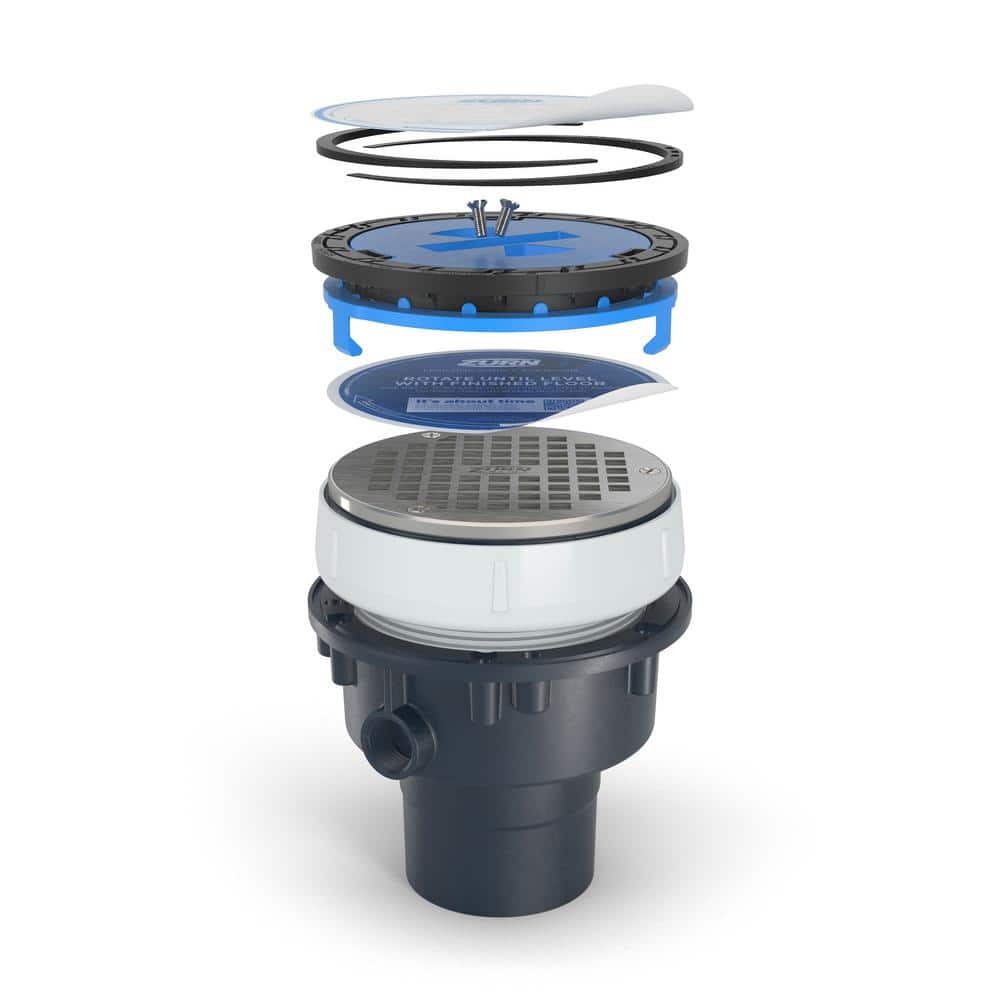 Zurn EZ PVC Round Slab on Grade Drain with 5 in. Stainless Steel Strainer and 4 in. Outlet (2)