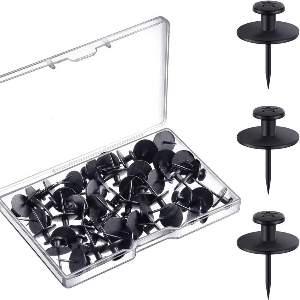 Adrinfly Black Double Headed Picture Hanging Nails Kit 60-Pieces for Renter Friendly Decor and Art Display (1)