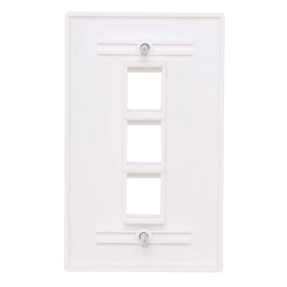Commercial Electric White 3-Port 1-Decorator/Rocker/1-Duplex Plastic Wall Plate (1-Pack) (3)