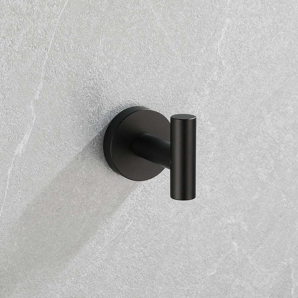 Unbranded Matte Black 5-Pieces Bathroom Hardware Accessories Set Bath Towel Bar Towel Ring for Wall Mounted (2)