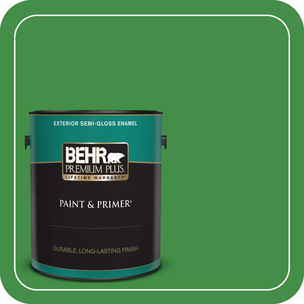 BEHR PREMIUM PLUS 1 gal. #P390-7 Park Picnic Semi-Gloss Enamel Exterior Paint & Primer