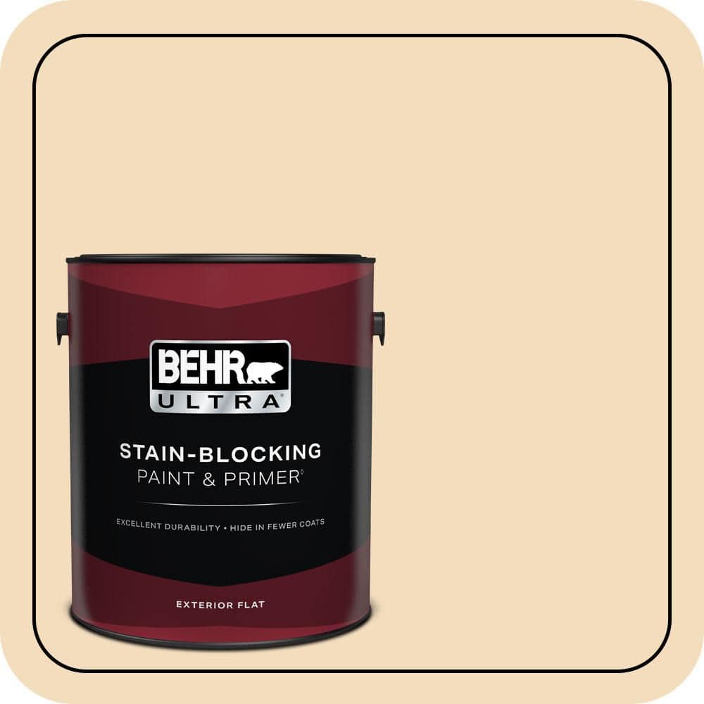 BEHR ULTRA 1 gal. #YL-W01 Spinning Silk Flat Exterior Paint & Primer