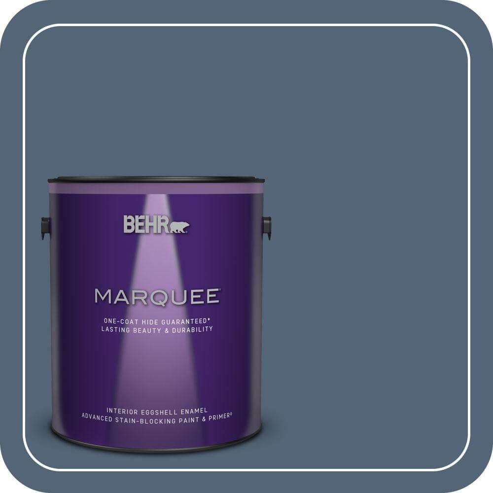 BEHR MARQUEE 1 gal. #570F-6 Mood Indigo Eggshell Enamel Interior Paint & Primer (1)