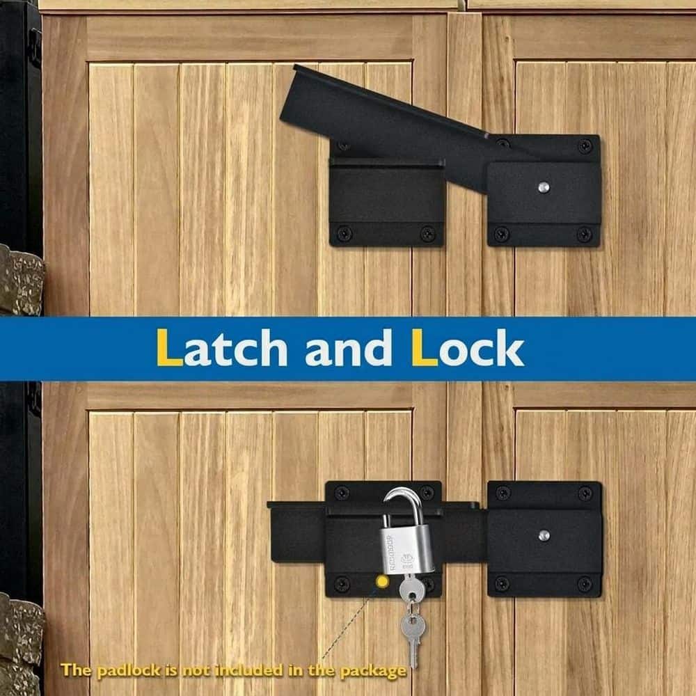 Unbranded Heavy Duty Aluminum Alloy Flip Gate Latch Lock with Adjustable Padlock Hole, Sand-Blasted Finish, 1-Pack (2)