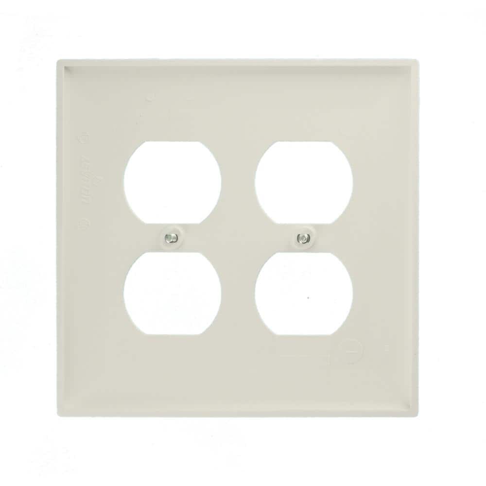 Leviton 2-Gang White Duplex Outlet/Receptacle Nylon Midway/Midsize Wall Plate (1-Pack) PJ82-W (3)