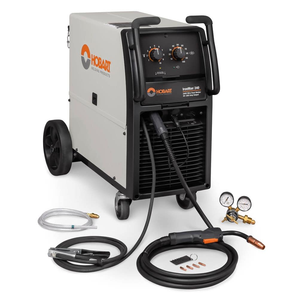 HOBART Ironman 240, 280-Amp, 240-Volt AC Input Power, Mig and Flux Core and Aluminum, Regulator and Hose Assembly Included