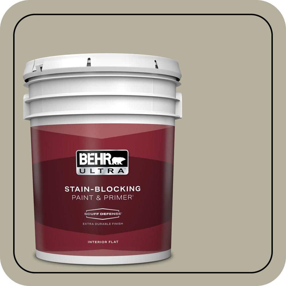 BEHR ULTRA 5 gal. #QE-35 Stone Walkway Extra Durable Flat Interior Paint & Primer
