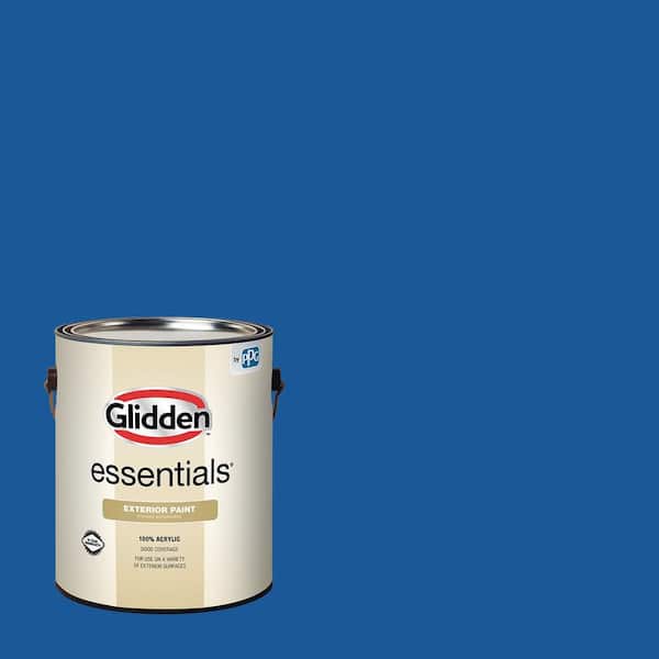 Glidden Essentials 1 gal. PPG1242-7 Suddenly Sapphire Flat Exterior Paint (2)