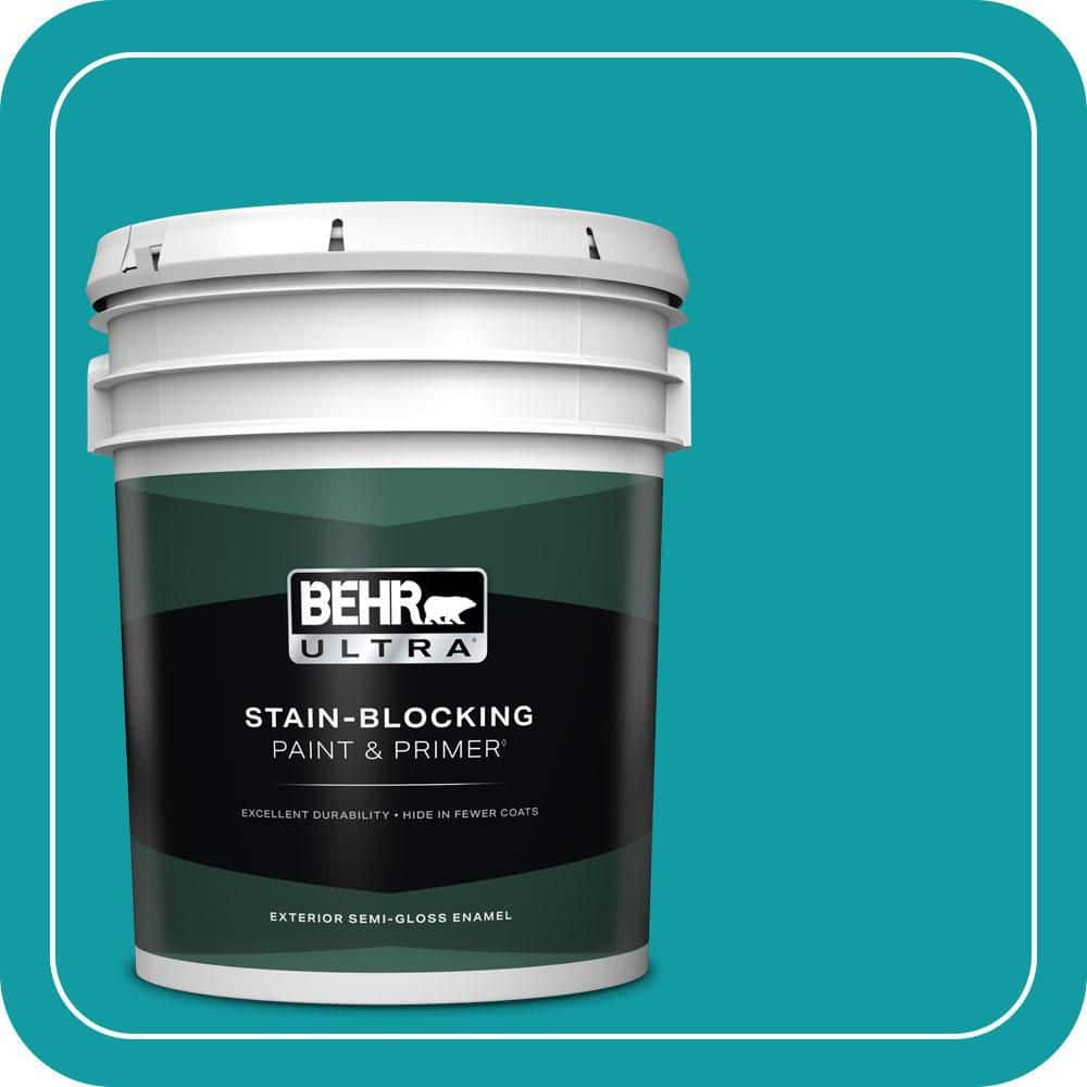 BEHR ULTRA 5 gal. #MQ4-20 Island Dream Semi-Gloss Enamel Exterior Paint & Primer