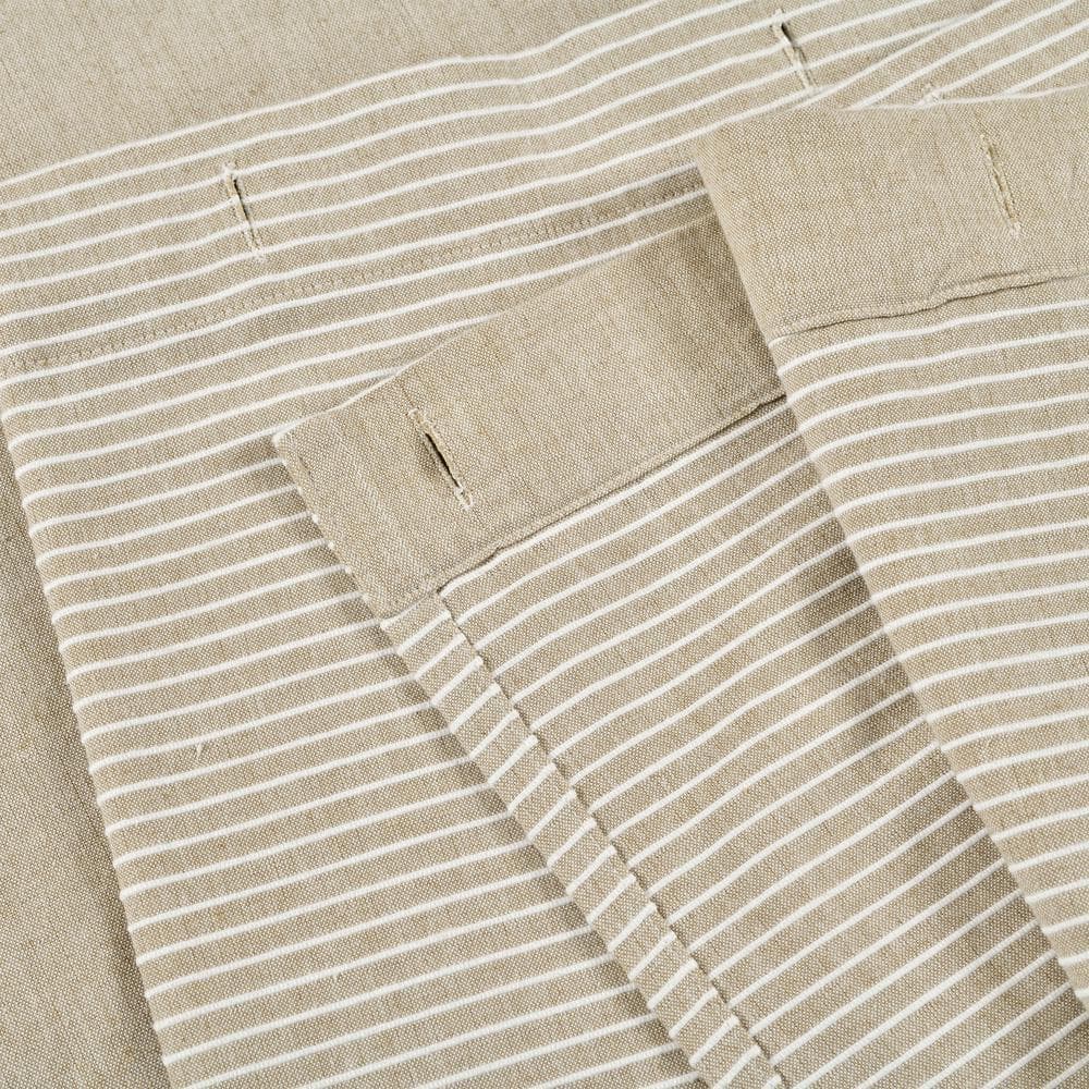 Lush Decor 72 in. x 72 in. Farmhouse Button Stripe Yarn Dyed Woven Cotton Shower Curtain Linen Single (3)