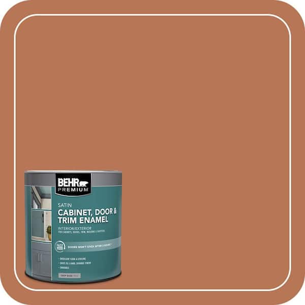BEHR PREMIUM 1 qt. #HDC-AC-06 Campfire Blaze Satin Enamel Interior/Exterior Cabinet, Door & Trim Paint (2)