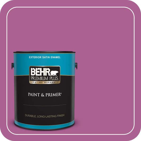 BEHR PREMIUM PLUS 1 gal. #680B-6 Exotic Bloom Satin Enamel Exterior Paint & Primer (2)