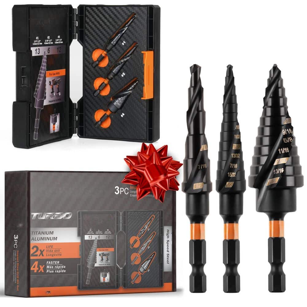 Laybus 3-Piece High-Speed Steel Step Drill Bit, Set Constructed with High-Speed Steel and Black Oxide M2 material (1)