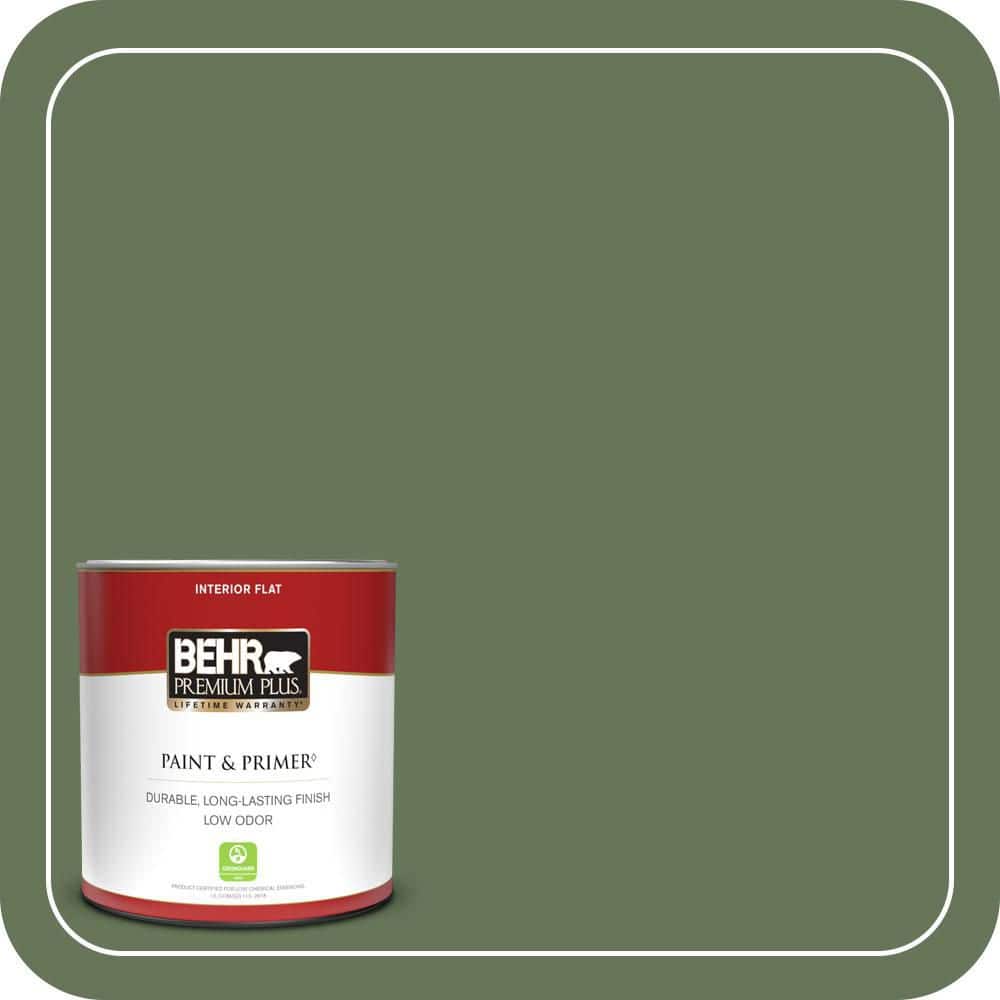 BEHR PREMIUM PLUS #PPU10-01 Scallion Flat Low Odor & Primer