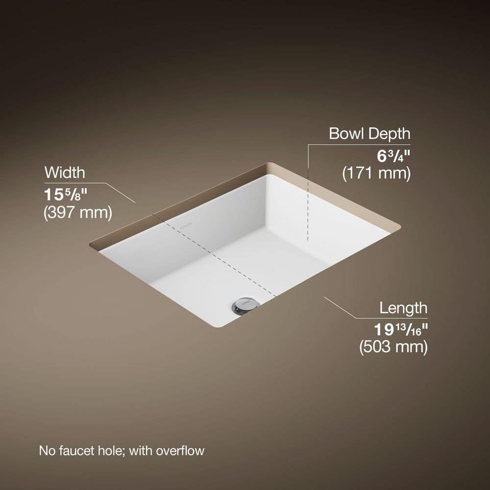 KOHLER Cursiva 15.63 in. Undermount Bathroom Sink Vitreous China (3)