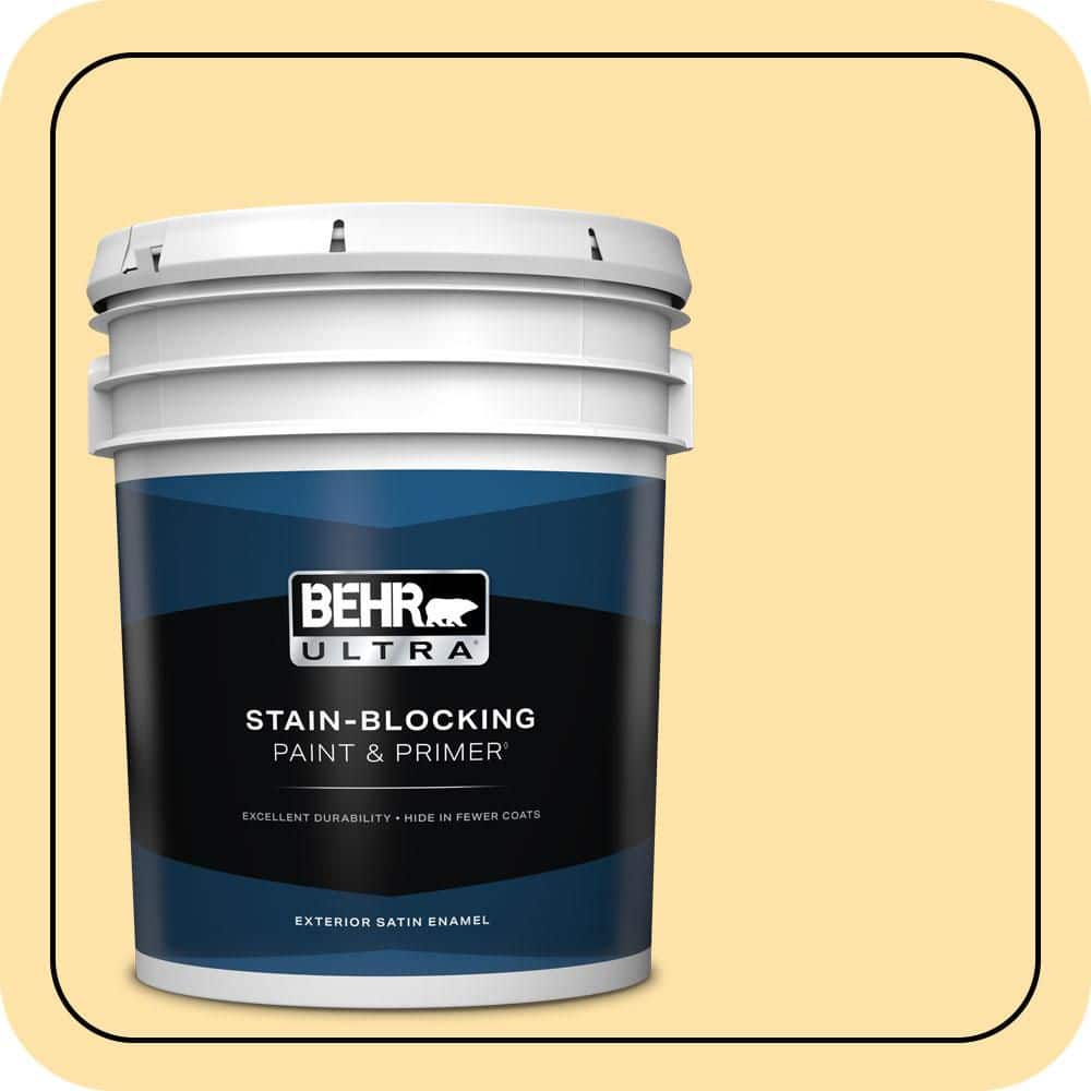 BEHR ULTRA 5 gal. #P270-3 Sunflower Seed Satin Enamel Exterior Paint & Primer