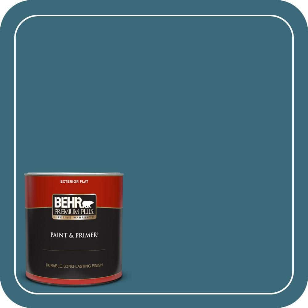 BEHR PREMIUM PLUS 1 qt. #S460-6 Mammoth Mountain Flat Exterior Paint & Primer (1)