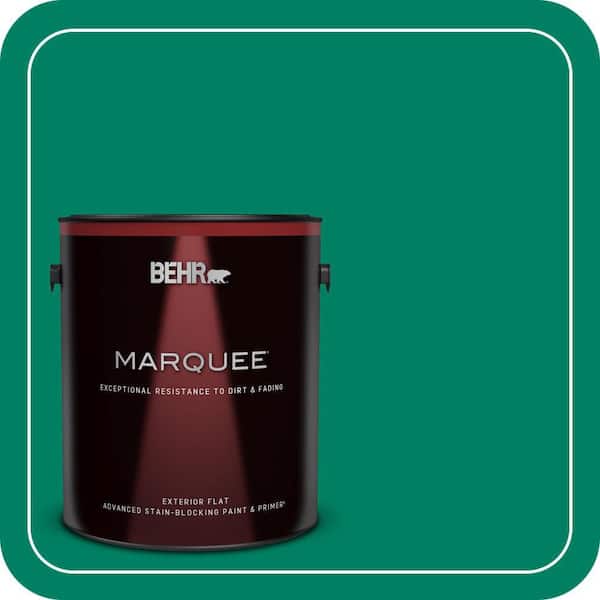 BEHR MARQUEE 1 gal. #480B-6 Treasure Isle Flat Exterior Paint & Primer (2)