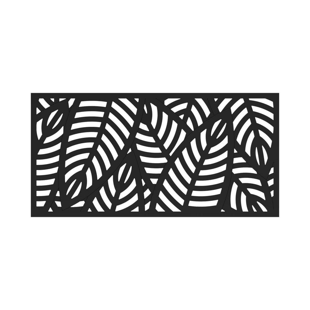 Barrette Outdoor Living 3 ft. x 6 ft. Sanibel Black Polypropylene Decorative Screen Panel