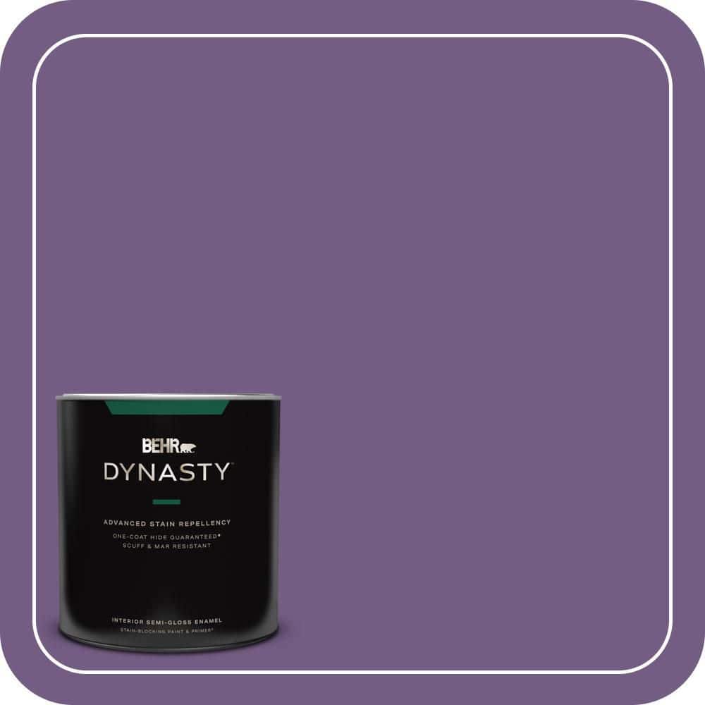 BEHR DYNASTY 1 qt. #650B-7 Mystical Purple Semi-Gloss Enamel Interior Stain-Blocking Paint and Primer