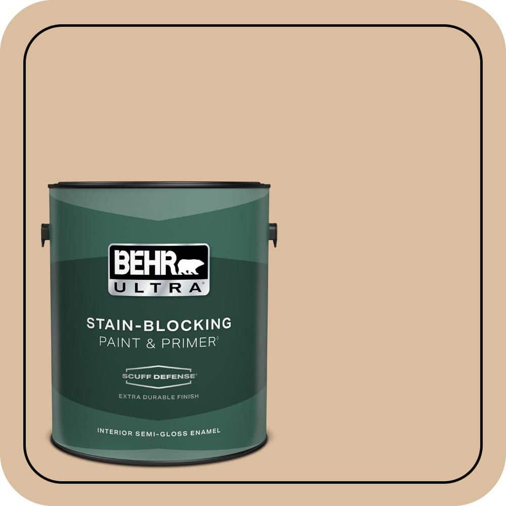 BEHR ULTRA 1 gal. #PPU4-14 Renoir Bisque Extra Durable Semi-Gloss Enamel Interior Paint & Primer