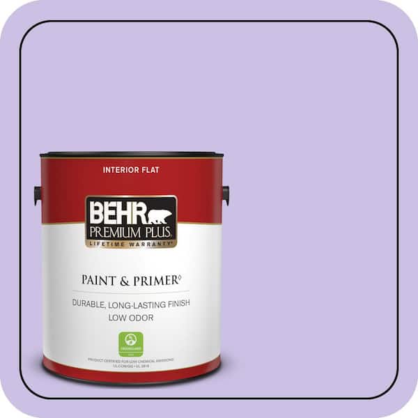 BEHR PREMIUM PLUS 1 gal. #P560-3 Party Hat Flat Low Odor Interior Paint & Primer (2)