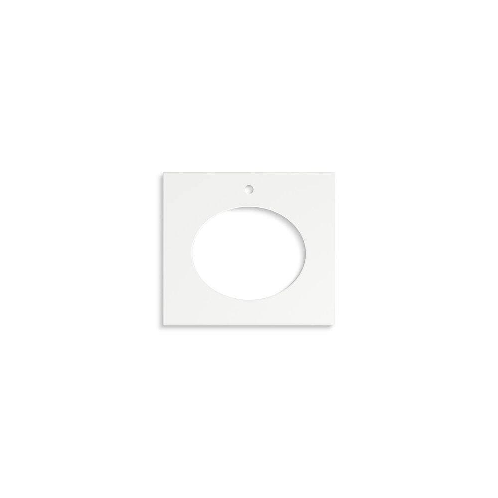 KOHLER Silestone 25 in. W x 22.4375 in. D Quartz Oval Cutout with Vanity Top in Miami White (2)