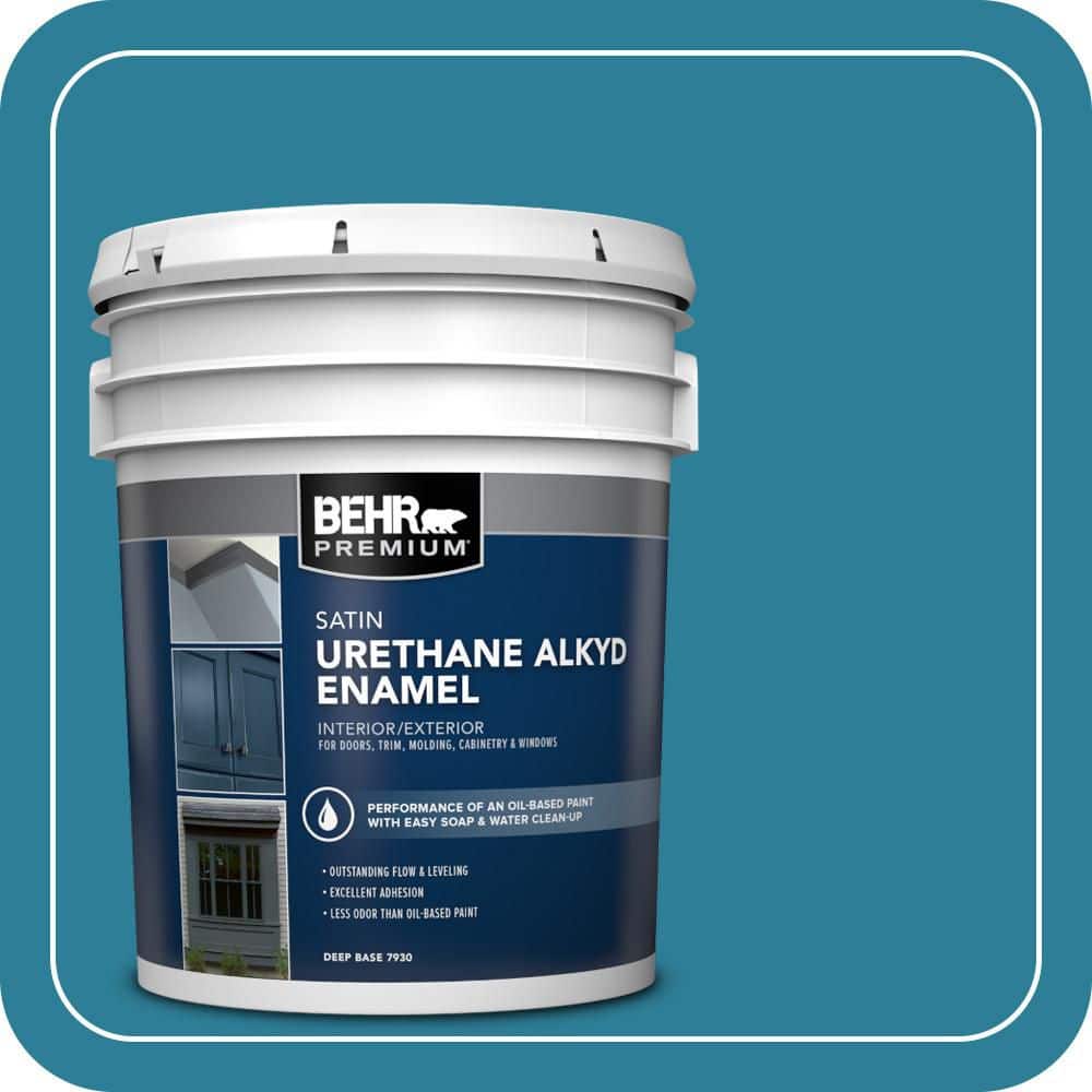 BEHR PREMIUM 5 gal. #M480-6 Valley of Glaciers Urethane Alkyd Satin Enamel Interior/Exterior Paint