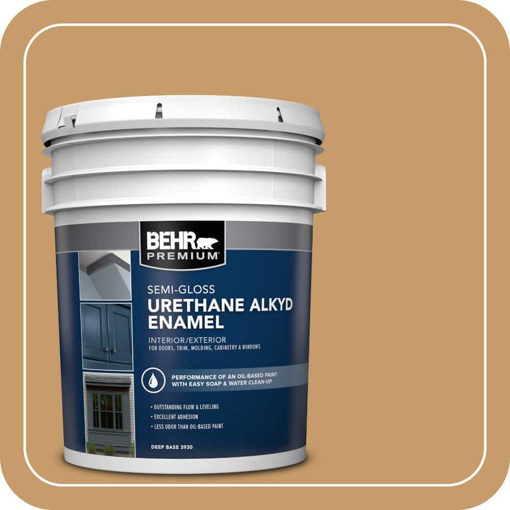 BEHR PREMIUM 5 gal. #S290-5 Amber Autumn Urethane Alkyd Semi-Gloss Enamel Interior/Exterior Paint