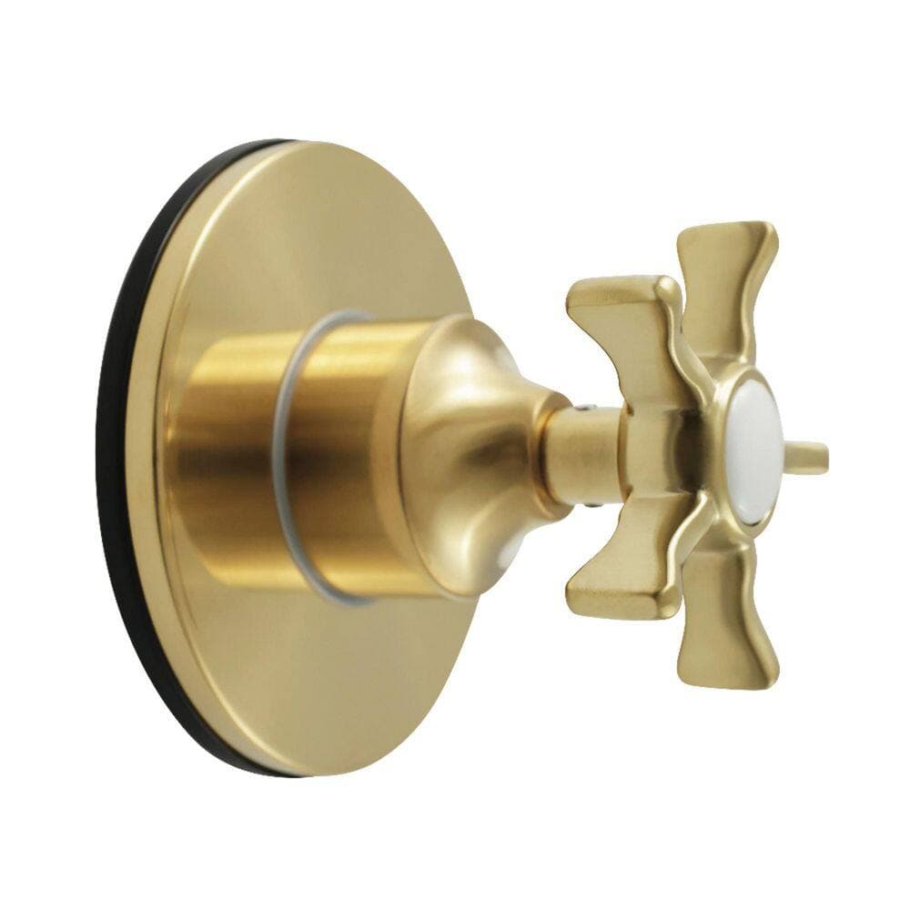 Kingston Brass Hamilton 1/2 in. Single-Handle 1-Hole Wall Mount 3-Way Diverter Valve with Trim Kit in Brushed Brass