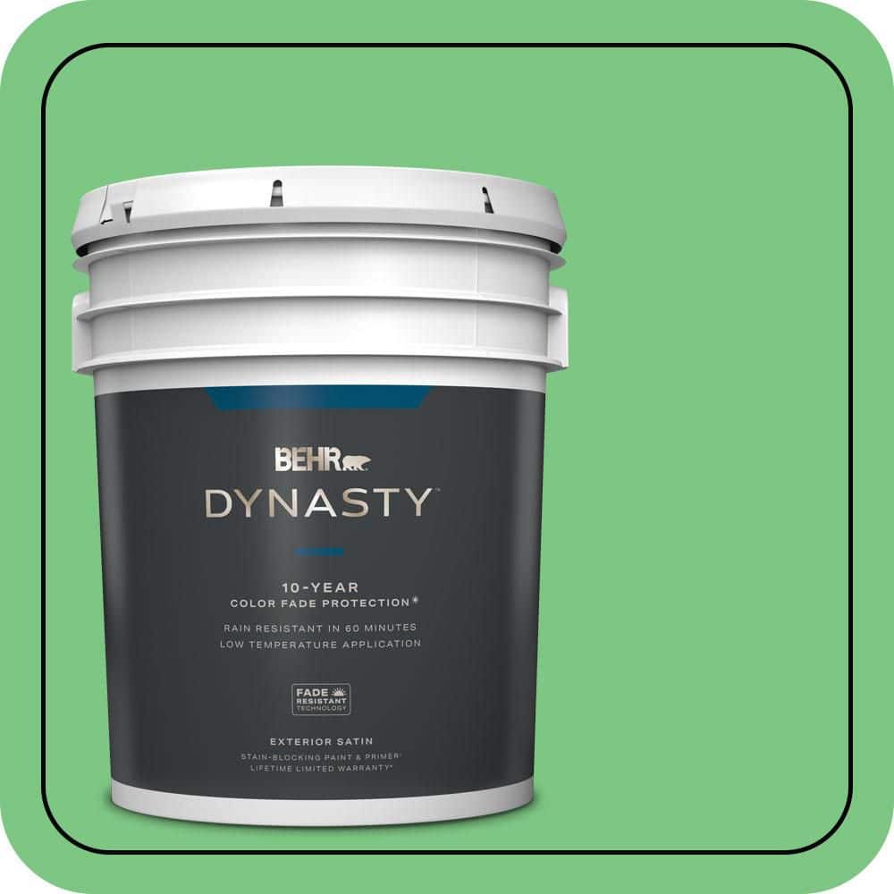 BEHR DYNASTY 5 gal. #P390-5 Garden Stroll Satin Enamel Exterior Stain-Blocking Paint & Primer