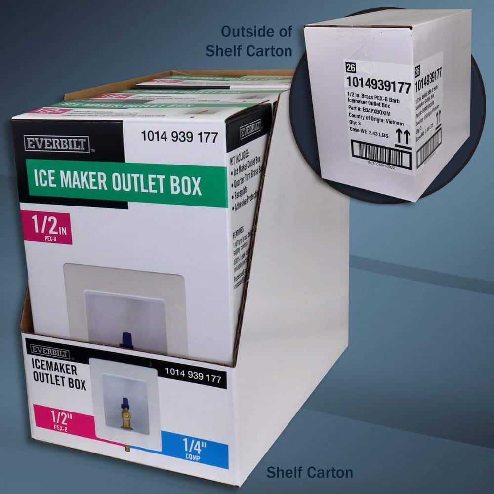 Everbilt 1/2 in. Brass PEX-B Barb Icemaker Outlet Box (3)