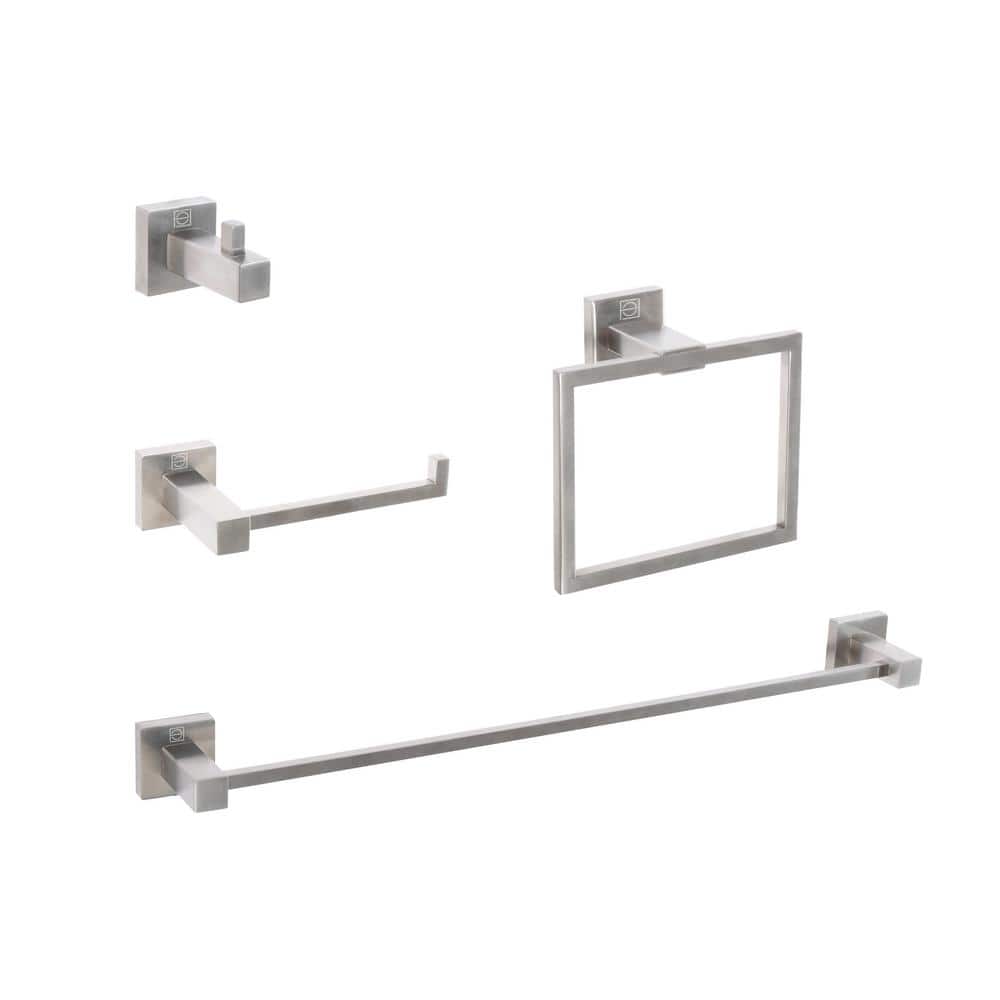 Unbranded Timeless Home 4-Piece Bath Hardware Set with Mounting Hardware