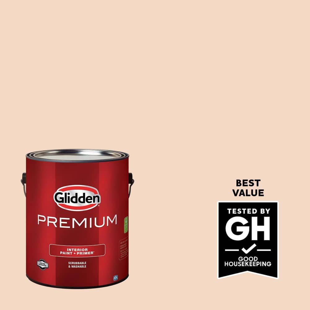 Glidden Premium 1 gal. PPG1200-2 Sourpatch Peach Satin Interior Latex Paint