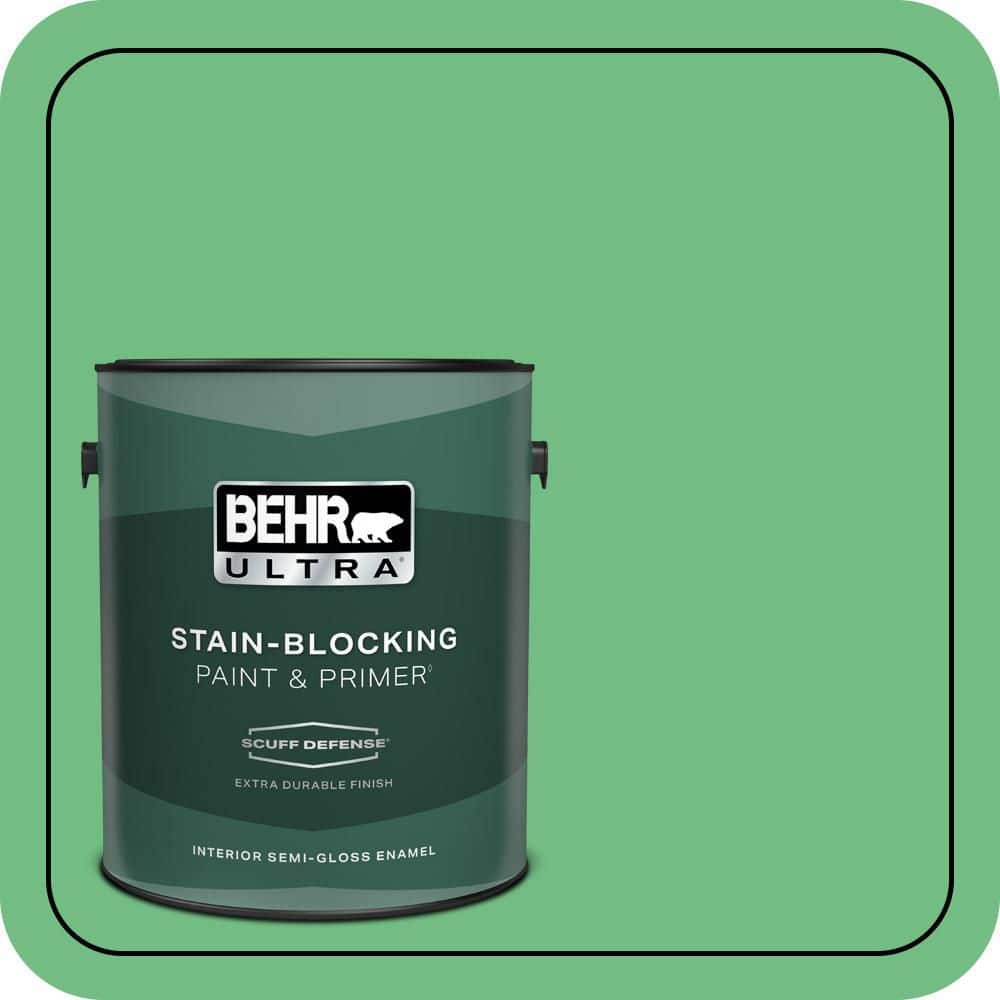 BEHR ULTRA 1 gal. #P400-5 Winter Shamrock Extra Durable Semi-Gloss Enamel Interior Paint & Primer