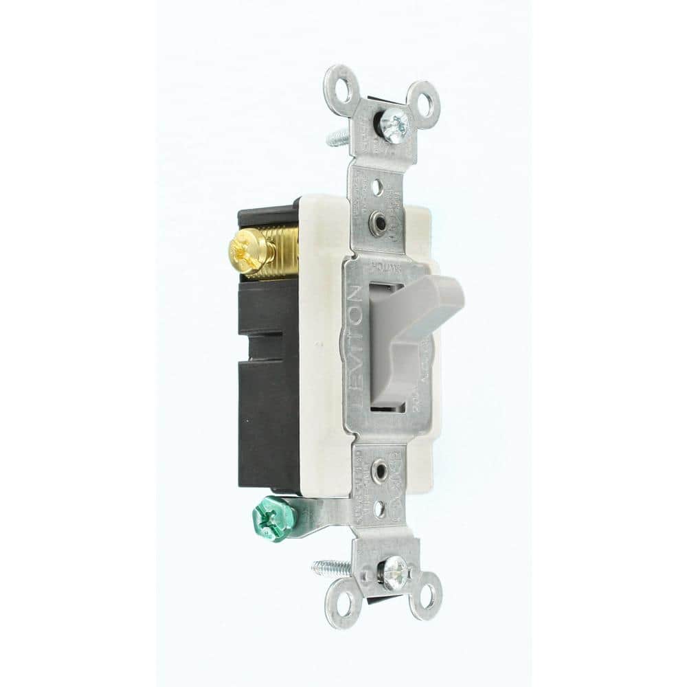 Leviton 20 Amp Commercial Grade 3-Way Back Wired Toggle Switch, Gray CSB3-20G (2)
