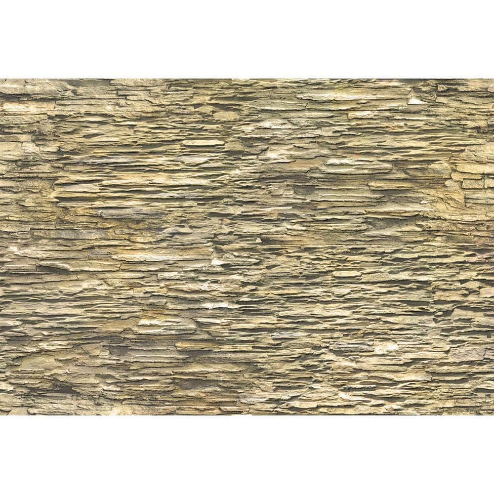 Dundee Deco 3D Falkirk Renfrew 37 in. x 26 in. Beige Faux Slate PVC Decorative Wall Paneling (3)