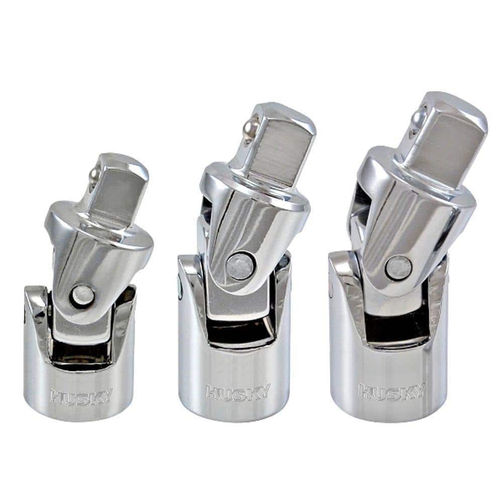 Husky 1/4, 3/8 and 1/2 in. Drive Universal Joint Set (3-Piece)