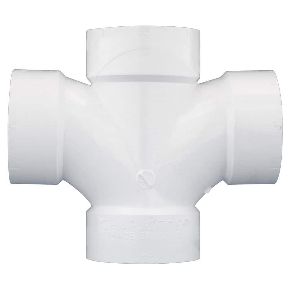 Charlotte Pipe 2 in. DWV PVC Double Sanitary Tee Fitting (4)