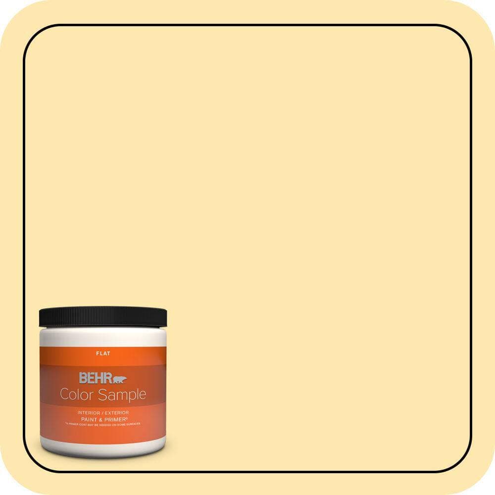 BEHR PREMIUM PLUS 8 oz. #P280-2 Gold Thread Flat Interior/Exterior Paint & Primer Color Sample