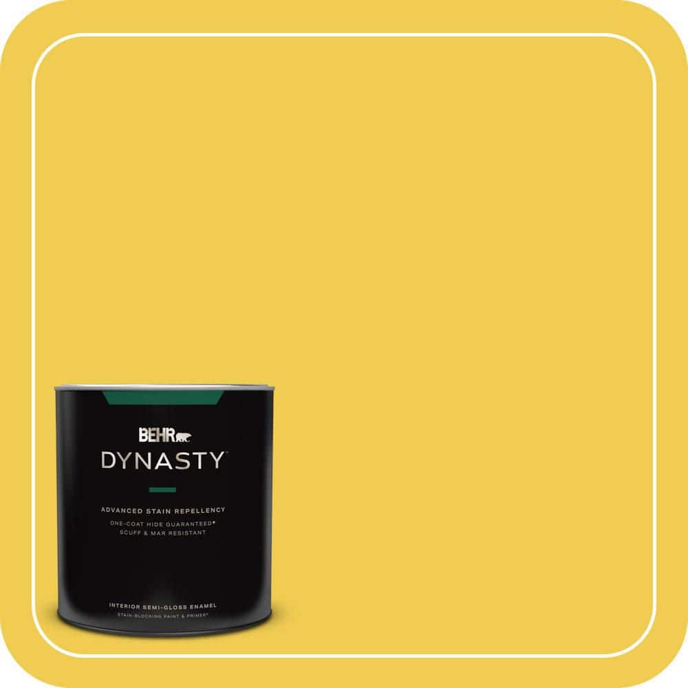 BEHR DYNASTY 1 qt. #P310-6 Radiant Sun Semi-Gloss Enamel Interior Stain-Blocking Paint and Primer