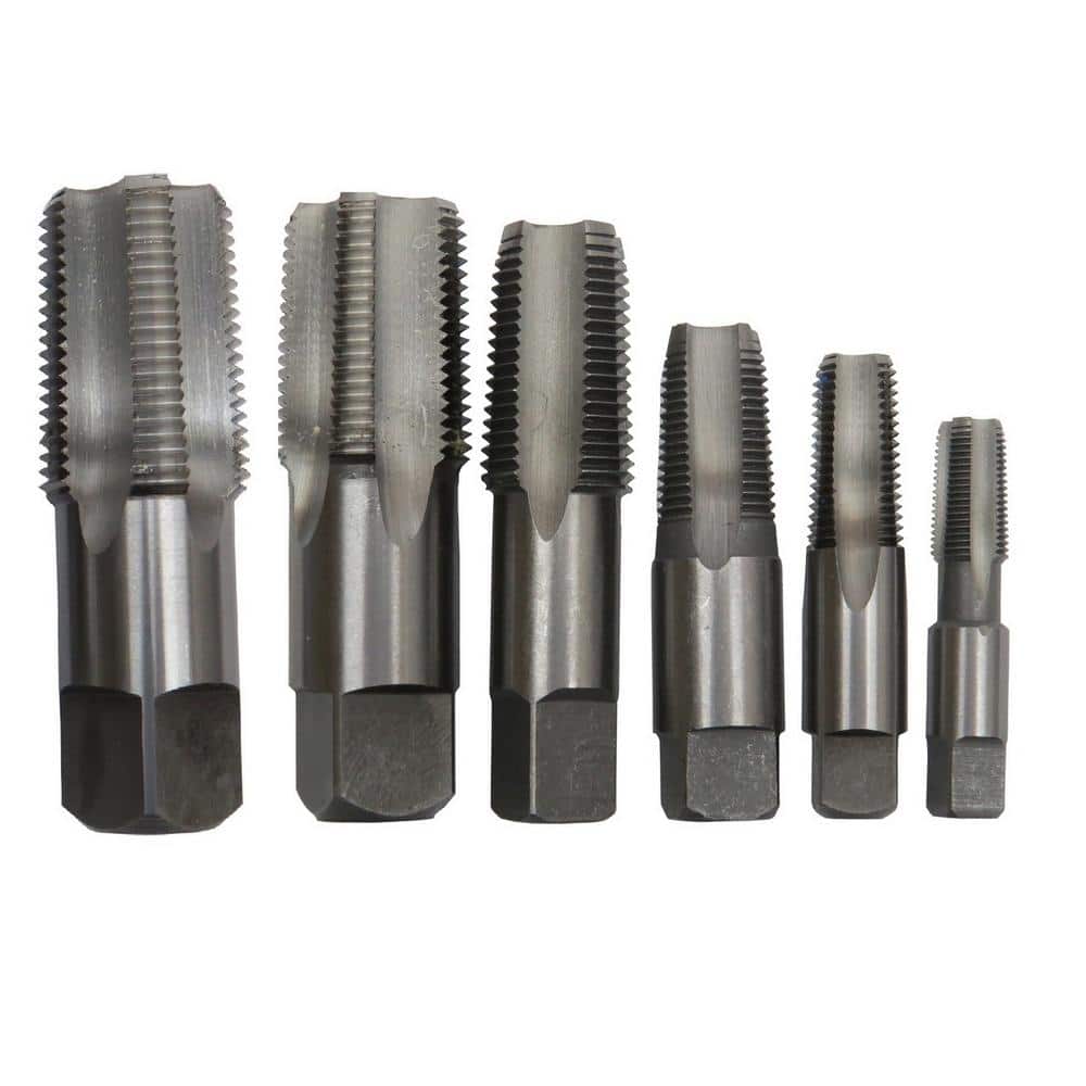 Drill America 1/8 in., 1/4 in., 3/8 in., 1/2 in., 3/4 in. and 1 in. Carbon Steel NPT Pipe Tap and Die Set (12-Piece) (3)