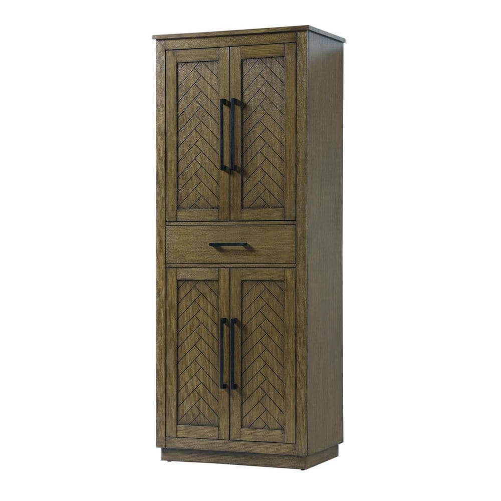 TIMELESS HOME 18 in. W x 72 in. D x in. H Brown Freestanding Linen Cabinet (2)